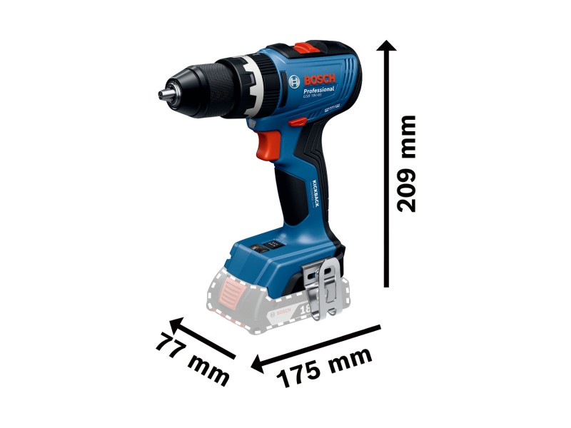 Akumulatorski udarni vrtalni vijačnik Bosch GSB 18V-65, 06019N3300